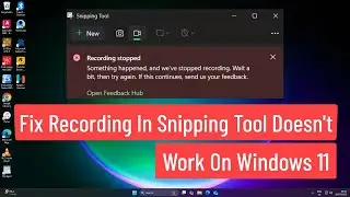 Fix Recording In Snipping Tool Doesn't Work On Windows 11