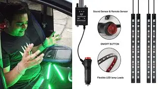 Atmosphere Sounds Activated Music RGB Multi Color Car Interior Music LED Lighting Kit - King Indian