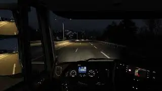 Night Heavy Haul with Double Trailers | Calm Long Drive in the Rain - Part 1