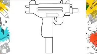 How To Draw UZI Gun | Pubg UZI Gun Drawing  | Easy Gun Drawing