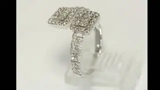 Diamond Cross Over Squares Ring .75CT 14K White Gold Size 10.5 - 33420