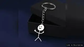 Funny Middle Finger Stickman Keychain Stainless Steel School Bag Car Key Pendant Hand Gesture Charac