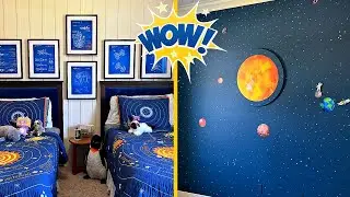 Super Cool Space Themed Room Makeover For Kids With Fun D&eacute;cor Ideas & Easy DIY's