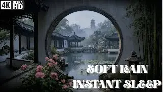 8 Hours Gentle Rain for Instant Sleep | Deep Brown Noise | 4K Chinese  Suzhou Garden