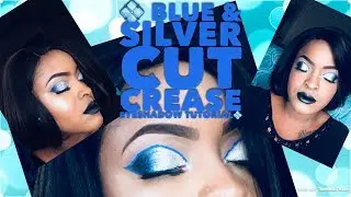 The Best Blue/Silver Cut Crease Eyeshadow Tutorial Ever!!!💙 Diamond Shunte💠