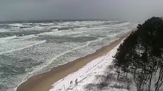 Kąty Rybackie Plaża 11.01.2026 ❄️☃️🌨️ #KątyRybackie #plaża 👉 Kamery na plażach Krynica Morska Stegna