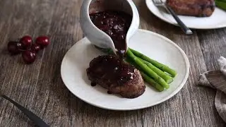 Cherry Balsamic Sauce for Filet Mignon Father's Day Recipe