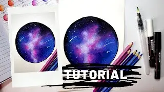 Cómo pintar una GALAXIA ► Con lápices de colores acuarelables | MUY FÁCIL