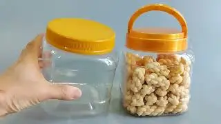 1450ml Square  Refill Plastic Food Container with Yellow PP Caps for Oats Packaging
