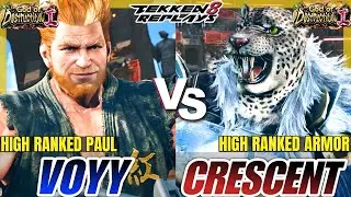 Tekken 8 | Voyy (Paul) vs Crescent (Armor King) | High Level Ranked Match Replay