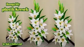 Cara  membuat  bunga lily dari plastik Kresek