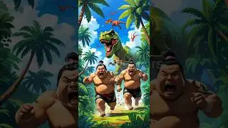 Sumo vs T-Rex: The Ultimate Jungle Chase! #sumo #dinosaur #shorts
