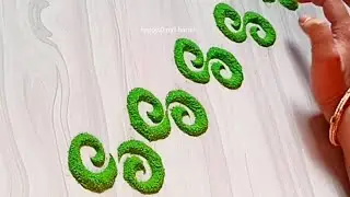 3 Border rangoli design | rangoli border design | gudi padwa rangoli | door side border rangoli |art