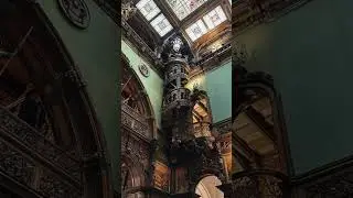 The famous wooden spiral staircase of Peles Castle in Sinaia#travel #himalayantrip#history