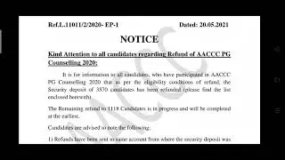 #AACCC #REFUND URGENT NOTICE #AIAPGET