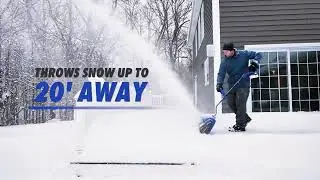 Демонстрация работы аккумуляторной лопаты для уборки снега Snow Joe 24V-SS13-MAX