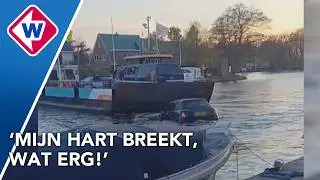 Auto valt van veerpont, inzittenden springen eruit