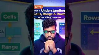 Excel VBA Day 16 | Cells vs Range Explained Simply | VBA Basics #excel #exceltraining #learning
