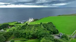 Dunbeath Castle Sutherland Drone Aerial video clip 162