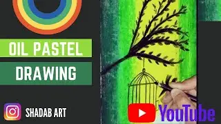 How to draw Birds Want freedom | Birds in cage drawing | Oil pastels drawing