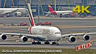 Airbus A380 800 Emirates (A6-EUM) Takeoff Madrid!