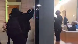 Portland Black Bloc Cleans Bank Windows... for some reason