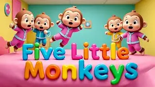 Five Little Monkeys Jumping on the Bed 🐵💥 | Crazy Fun Kids Song | Count, Laugh & Learn!