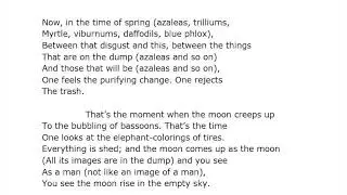 A reading of Wallace Stevens' poem 