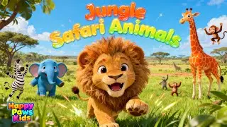 Jungle Safari Animals | Nursery Rhymes & Songs for Toddlers | Happy Paws Kids