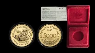 Slovenia 1993 &ndash; 5000 Tolarjev Gold Coin | Battle of Sisak & Andrej Turja&scaron;ki