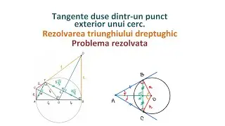 Tangente la cerc. Teorema inaltimii. Teorema catetei - Problema rezolvata