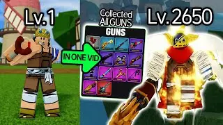 Noob To Max Level Using Only Guns and Collecting Every Guns in One Video! [Blox Fruits]