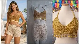 Beautiful crochet shorts + charming cropped top, a real treat! #summerproject2026