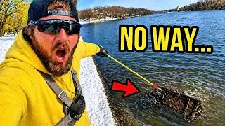 Magnet Fishing a Frozen Drain Pipe &mdash; This Was NOT Supposed to Be Here&hellip;