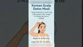 Korean Scalp Detox Mask at Home | Oily Scalp & Dandruff Care 🌿 #Shorts