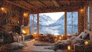 When You Need Peace — Snow Falling | Fireplace Sounds Only | 4K