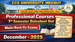CCSU 1ST SEMESTER PROFESSIONAL DATESHEET MAIN & BACK DECEMBER 2025