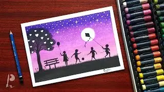 Children's Day Drawing with Oil Pastels | PrabuDbz Art