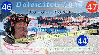 Die Abfahrten der Seiser Alm Ronda in voller L&auml;nge: Nr. 26 Monte Pia - Leo Demetz - Mezd&iacute;