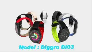 Diggro DI03 Smartwatch IP67 Fitness Tracker Heart Rate Monitor Pedometer Bluetooth Smart Watch Sleep