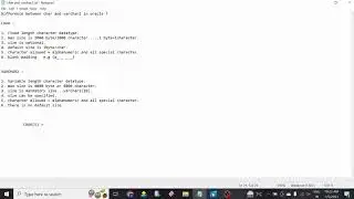 Difference between CHAR AND VARCHAR2 in Oracle 19C