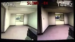 ASUS VG248QE - 144Hz vs 60Hz (DELL) in 240FPS Slow Motion