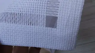 Aprendendo a fazer bainha aberta e ponto ajour do in&iacute;cio, corte de tecido e puxar o fio 