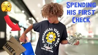 Our 15 YEAR OLD son Trey spent HIS WHOLE FIRST PAY CHECK 🤑 #shopping
