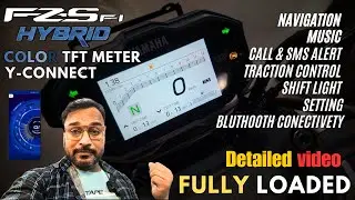 2025 Yamaha FZ-S Hybrid TFT Meter Details Review | Navigation | Music | BT connect