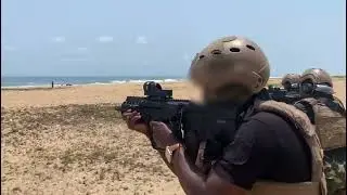 Special Boat Service Operatives shooting at the beach