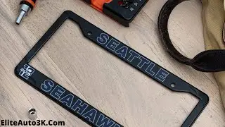 Seattle Seahawks License Plate Frame Cover &ndash; Black &ndash; 12.25&rdquo; x 6.25&rdquo; - NFL Car Accessory