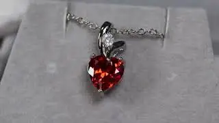 red diamond heart pendant, red diamond heart necklace, red heart diamond jewellery