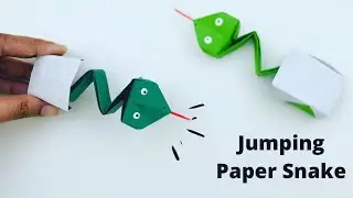 How To Make Easy Jumping Paper snake Toy  For Kids / Moving Paper Toy / Paper Craft / Origami toy