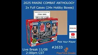 11/08 - 2025 PANINI PFL COMBAT ANTHOLOGY 2x Cases 24x Hobby Boxes PYP #2633 LIVE BREAK